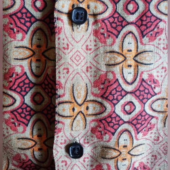 A[X]IST Linen "Hawaiian" Short Sleeve Shirt size XL, Brown and Red Asian Design - Picture 4 of 9